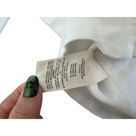 Aritzia Wilfred Woman’s White Puff Sleeve Crop Top Size Small Romantic Peasant - Picture 5 of 8